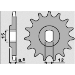 Grosskopf, přední řetězové kolečko, 2240 12 KTM SX 50 09-18, řetěz 415 4060-12
