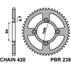 PBR, rozeta 238 46 C45 Honda CRF 80F 04-13 (řetěz420) (JTR1214.46)
