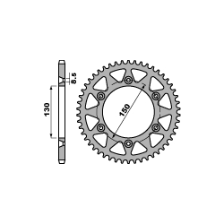 PBR, rozeta 270 50 C45 Yamaha YZ/YZF/WRF 99-17 (JTR251.50) (JTR245/2.50) (řetěz 520)