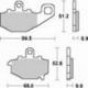SBS, brzdové desky KH192 Street Ceramic, černá barva, určeno pro: Kawasaki ER-6F/GPZ/KLE/Z/ZR/ZX-6R/ZX-9R/ZX-10R/ZZR, zadní
