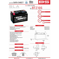 BS, akumulátor BTZ10S (FA) (YTZ10S)12V 8,6AH 150X86X95, bezúdržbový - naplněný (190A) (4)