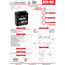 BS, akumulátor BB5L-B (FA) (YB5L-B) (12N5-3B) 12V 5AH 120X60X130, bezúdržbový - naplněný (65A) (6)