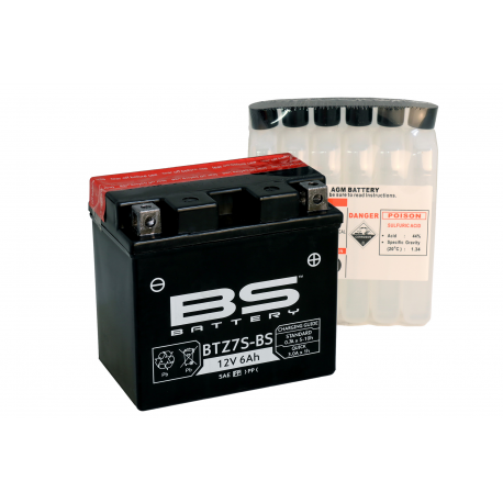 BS, akumulátor BTZ7S-BS (YTZ7S, YTZ7S-BS) 12V 6AH 112X69X103, bezúdržbový - elektrolyt samostatně (130A) (6) UE2019/1148