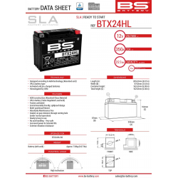 BS, akumulátor BTX24HL (FA) (YTX24HL-BS) 12V 21AH 205X87X162, bezúdržbový - naplněný (350A) (4)