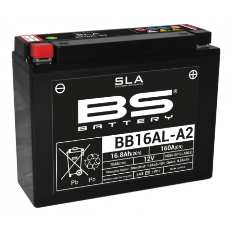 BS, akumulátor BB16AL-A2 (FA) (YB16ALA2) 12V 16AH 205X71X164, bezúdržbový - naplněný (160A) (4)