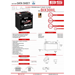 BS, akumulátor BIX30HL MAX (FA) (YTX30L) 12V 30AH 166X130X175, bezúdržbový - naplněný (zvýšený startovací proud) (400A) (2)