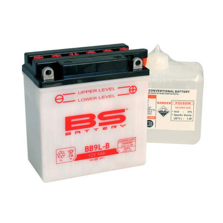 BS, akumulátor BB9L-B (YB9L-B) (12N9-3B) 12V 9AH 135X75X139, olověný (115A) (6) UE2019/1148