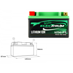 Electhium, akumulátor Lithium-Iontový, s ukazatelem nabití HJTZ14S-FP-S (145X87X94) (YTZ12S, YTZ14S) (hmotnost 1,1KG)