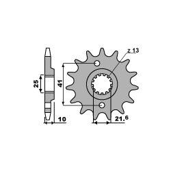 PBR, přední řetězové kolečko, 345 13 18NC Honda SLR/FX/FMX 650 (-1) (řetěz 520)