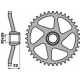 PBR, rozeta 3555 40 F Aprilia 50 AF 1 88-93 (řetěz 415)