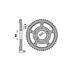 PBR, rozeta 383 43 C45 Gilera 350/600 NORD WEST (řetěz 520)