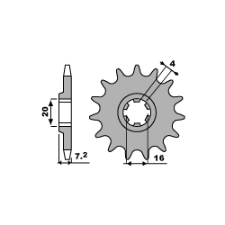 PBR, přední řetězové kolečko, 413 14 18NC (řetěz 420)