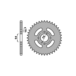 PBR, rozeta 4301 40 F Suzuki LT500R 88-92, VL 250 INTRUDER 00-04 (JTR1825.40) (řetěz 520)
