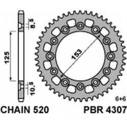 PBR, rozeta 4307 39 Honda CRM 250 '91 (JAPAN) (JTR210.39)