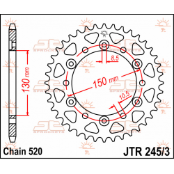 JT, rozeta 4309 43 Honda XL600/XL500/NX650/XR600/FX650 (JTR245/3.43)* (řetěz 520)