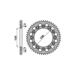 PBR, rozeta 4309 45 C45 Honda NX 650 (88-90) (JTR245/3.45) (řetěz 520)
