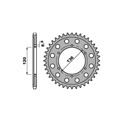 PBR, rozeta 4324 51 C45 Yamaha TZR 125RR 96-00 (řetěz 428)