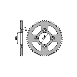 PBR, rozeta 4351 50 F Honda CRF 100 04-09, XR 100R (řetěz 428)