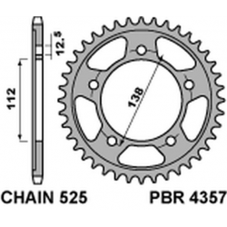 PBR, rozeta 4357 38 C45 Honda VT 750S 11-13 (JTR1304.38) (řetěz 525)