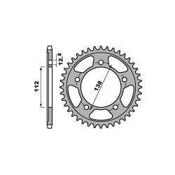 PBR, rozeta 4357 43 C45 CBF 600 04-08, CB 600 HORNET 07-13, CBR600F 11-14 (JTR1304.43) (řetěz 525)