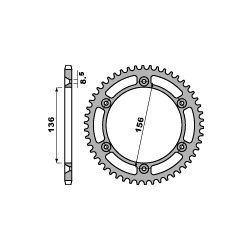 PBR, rozeta 4365 45 C45 Suzuki DR 650 SE (+4) (JTR1791.45) (řetěz 525)