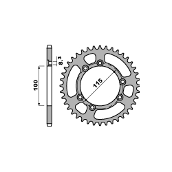 PBR, přední řetězové kolečko 437 15 18NC Suzuki dr600/650 '85-95 (-1) (řetěz 520)