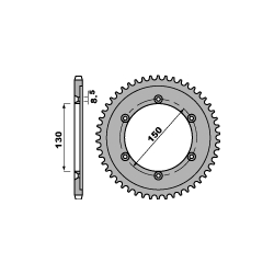 PBR, rozeta 4374 51 C45 Honda XLR 125 (98-02) (JTR1249.51) (řetěz 428)