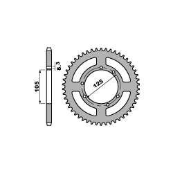 PBR, rozeta 4413 50 F Yamaha XT125R (05-11), Derbi SENDA 125 (04-13) (JTR1134.50) (řetěz 428)
