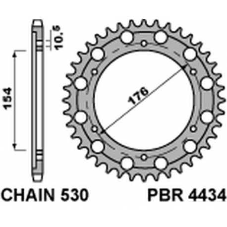 PBR, rozeta 4434 44 C45 Honda CB 1000R (08-16) (JTR1340.44) (řetěz 530)