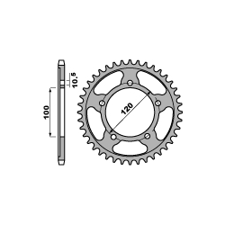 PBR, rozeta 4447 40 C45 Aprilia RSV 1000 04-11, TUONO 1000 06-10 (JTR702.40) (řetěz 525)