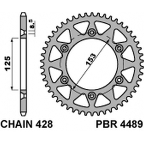 PBR, rozeta 4489 59 F Honda CRM 125 (HM) (08-11) (řetěz 428)