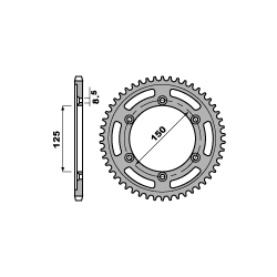 PBR, rozeta 4507 45 C45 KTM 690 ENDURO 08-10 (řetěz 520) (TO SAMO PBR 89945C45) (JTR897.45)