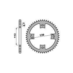 PBR, rozeta 4509 35 C45 Suzuki LTR 450 06-09 (-1) (JTR1760.35) (řetěz 520)