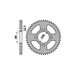 PBR, rozeta 4533 45 F GZ 125 (98-05) (řetěz 428) (JTR1794.45)