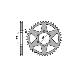 PBR, rozeta 4536 60 F Malaguti 50 XSM 07-08 (řetěz 420)