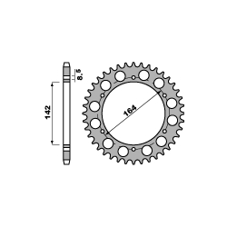 PBR, rozeta 4538 46 C45 HYOSUNG 250 COMET / SPORT 04-09/ NAKED EFI (11-15) (řetěz 520) (JTR1068.46)