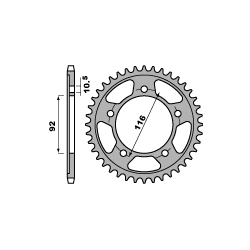 PBR, rozeta 4542 41 C45 Kawasaki ZZR 1400 (06-10) (řetěz 530) (JTR1493.41)