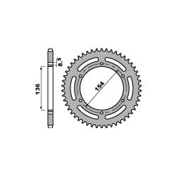 PBR, rozeta 4546 48 BMW G650 X-CHALLENGE / X-COUNTRY (07-08) (JTR9.48) (řetěz 520)