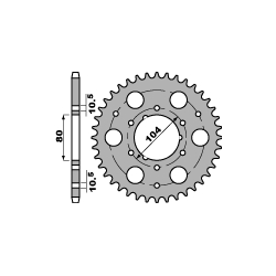 PBR, rozeta 4578 38 C45 POLARIS (zaměnitelná s 478 38) (řetěz 520) (JTR1478.38)