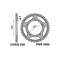 PBR, rozeta 4585 45 C45 BMW S1000RR 12-16, S1000XR 15-16 (JTR7.45)
