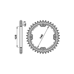 PBR, rozeta 4588 37 C45 Yamaha YFZ 450R '09-'19, YFM 250/350/450/700 RAPTOR (JTR1857.37) (řetěz 520)