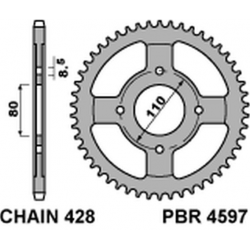 PBR, rozeta 4597 42 C45 Honda CBF 125 09-14 (JTR1219.42) (řetěz 428)