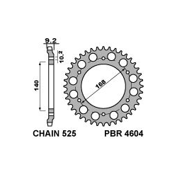 PBR, rozeta 4604 42 C45 Husqvarna NUDA 900R 12 (řetěz 525)