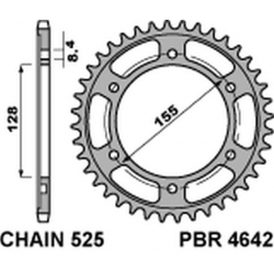 PBR, rozeta 4642 38 C45 KTM 1290 SUPERDUKE (13-'20) (řetěz 525) (JTR893.38)
