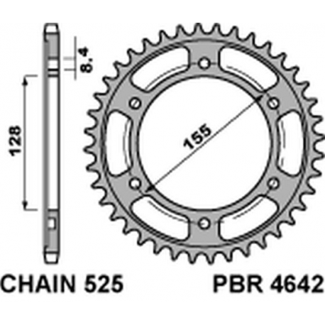 PBR, rozeta 4642 38 C45 KTM 1290 SUPERDUKE (13-'20) (řetěz 525) (JTR893.38)