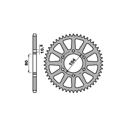 PBR, rozeta 478 43 C45 Kawasaki Z 750S (04-12), ZX 6R (05-16) (JTR478.43) (zaměnitelné s 4578 43) (řetěz 520)