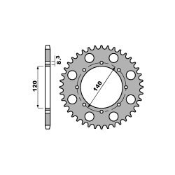 PBR, rozeta 491 46 C45 Kawasaki KLE 500 (97-04) (řetěz 520) (JTR487.46)