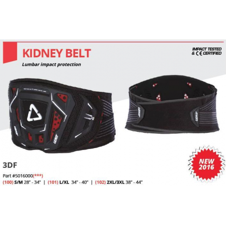 Leatt, ledvinový pás, Kidney Belt 3DF 3.5, černá barva, velikost S/M