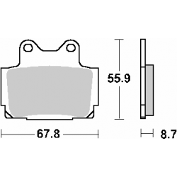 SBS, brzdové desky KH104 Street Ceramic, černá barva