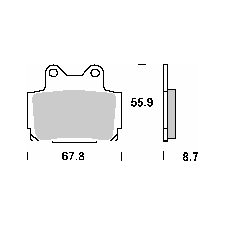 SBS, brzdové desky KH104 Street Ceramic, černá barva